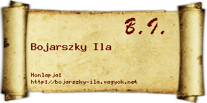 Bojarszky Ila névjegykártya